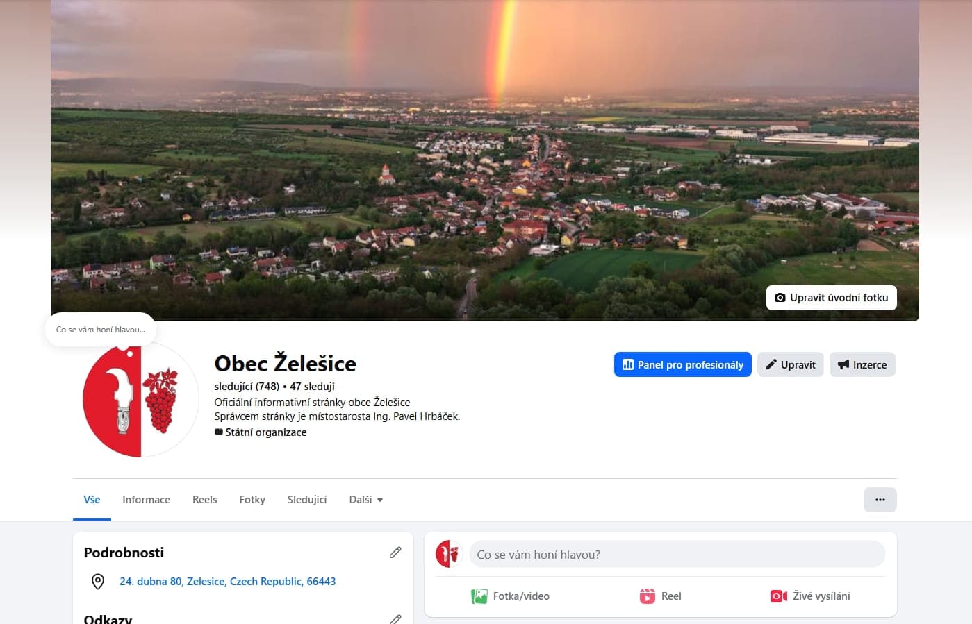 Obecní profil na Facebooku